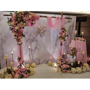 pink gardening photo booth